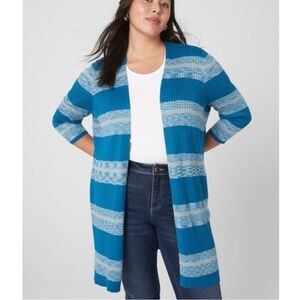 Lane Bryant Open Front Long Line Cardigan, 14/16